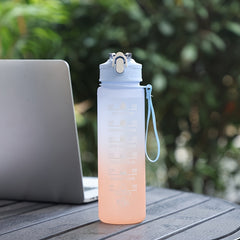 750ml Gradient Water Bottle with Straw