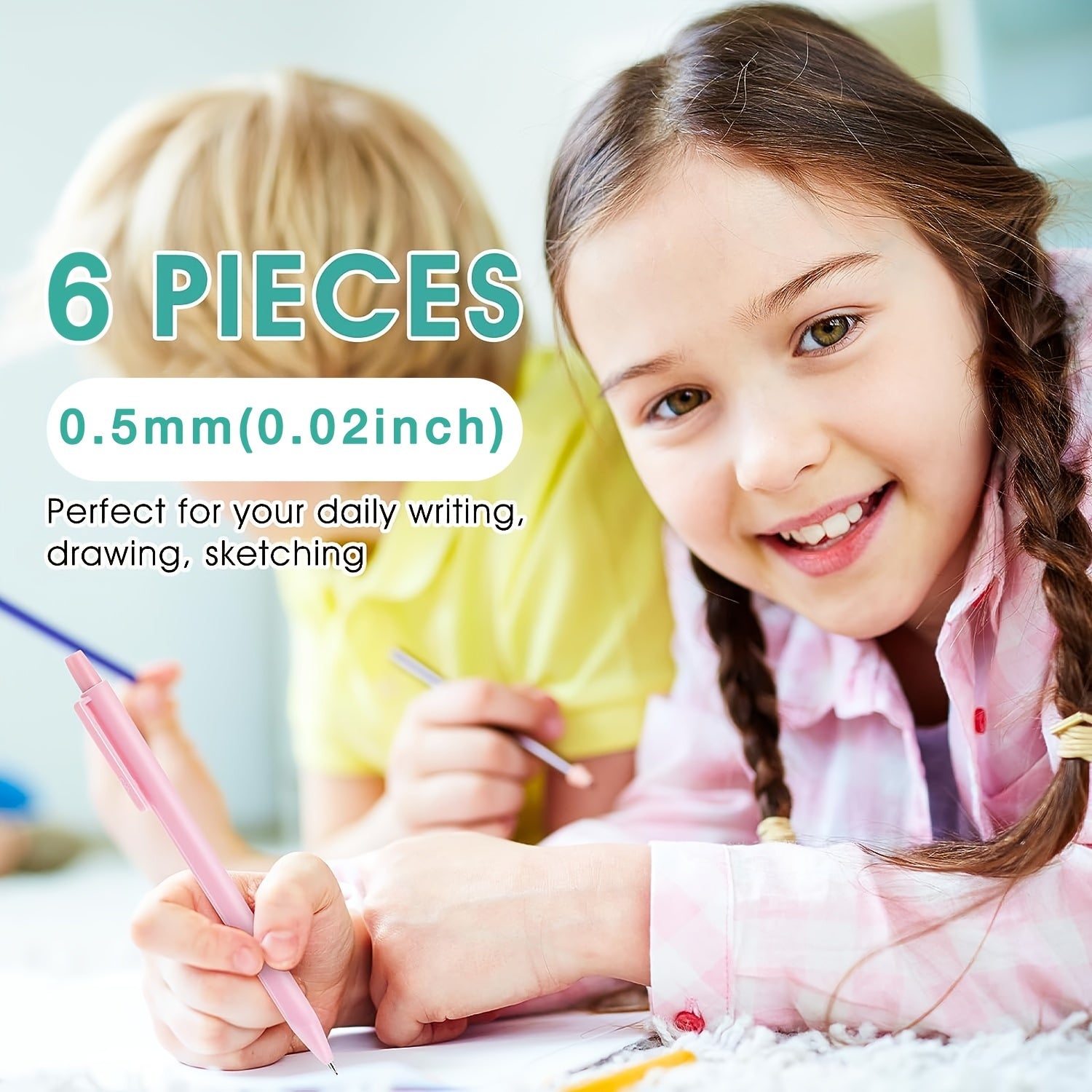 Pastel Mechanical Pencil Set 0.5mm Retractable Colored Pencils