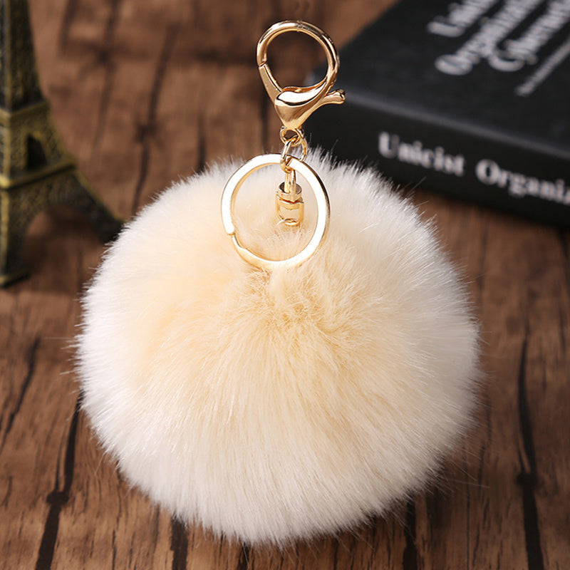 Colorful Pom Pom Keychain Plush Ball Bag Key Chain Keyring