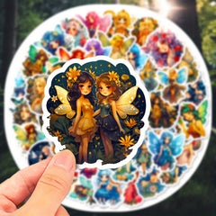 50pcs Butterfly Fairy Stickers Waterproof DIY Water Bottle Laptop Phone