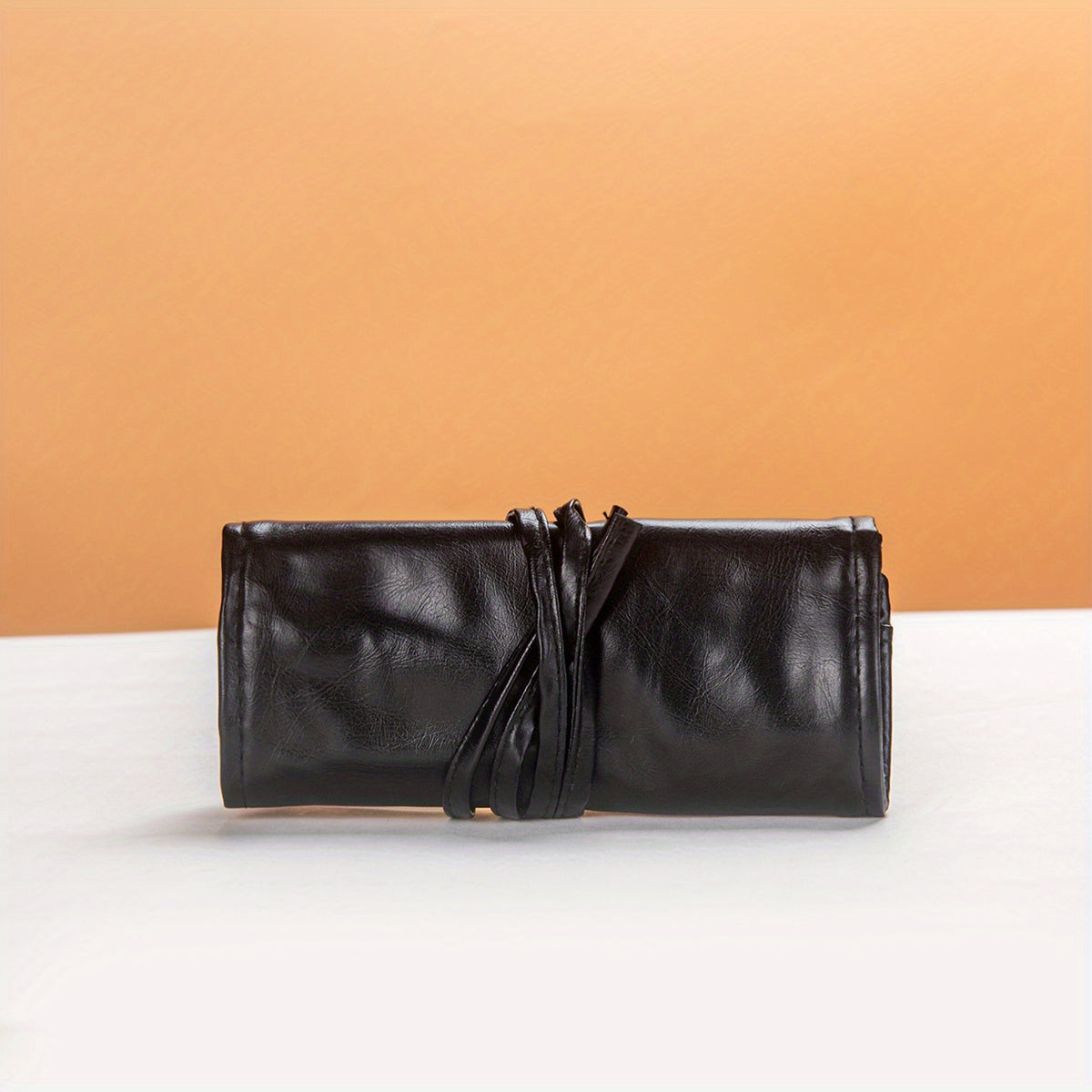 Makeup Brush Organizer Bag Faux Leather Brush Storage Bag