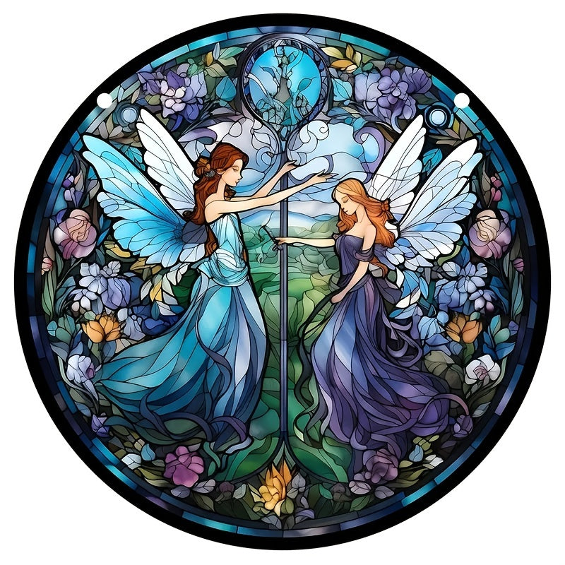 Acrylic Fairy Stained Window Hanging Decoration 3D Pattern Painted Panel