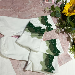 2 Pairs Geometric Pattern Mid Tube Socks Women's Stockings