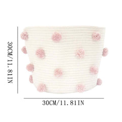 Kids' Fur Ball Storage Bucket Toy Diaper Clothes Storage Box Basket
