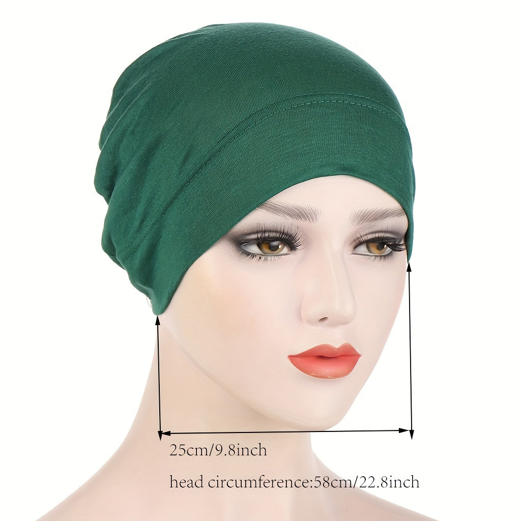 Solid Turban Cap Ruched Headwrap Beanie Chemo Hats