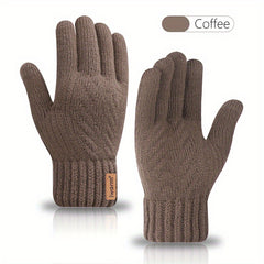 Men's Knitted Touch Screen Gloves with Fleece Lining