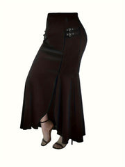  Solid Grommet Detail High Rise Mermaid Skirt