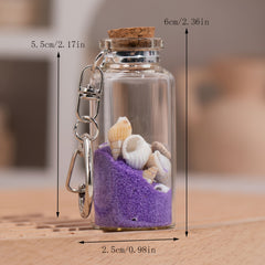 Colorful Sand Glass Wishing Bottle Keychain Keyring Charm Pendant