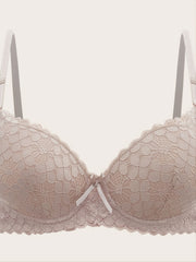  Lace Geometric Pattern Push Up Bra
