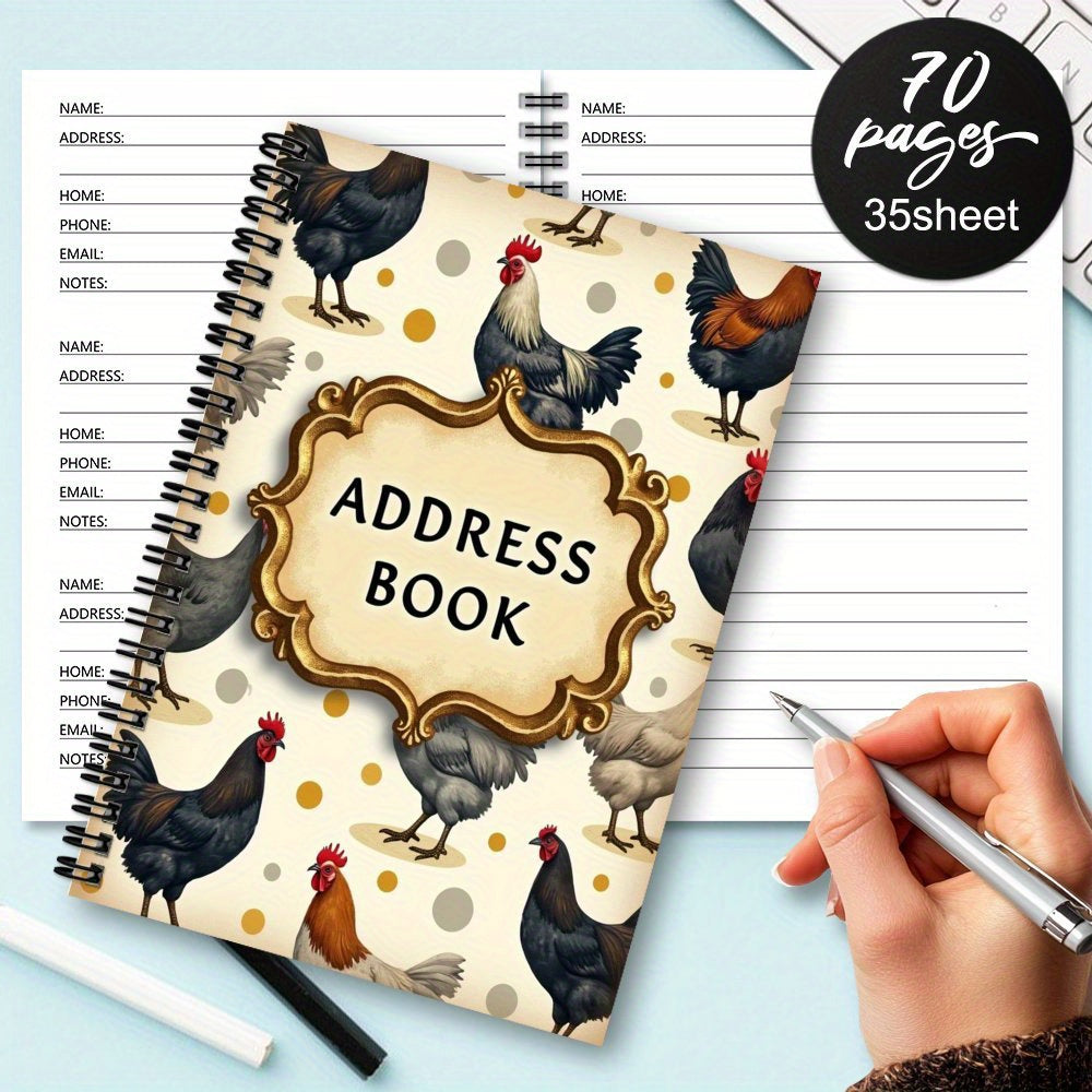 Spiral Address Notebook - Organizer for Home Addresses, Phone Numbers