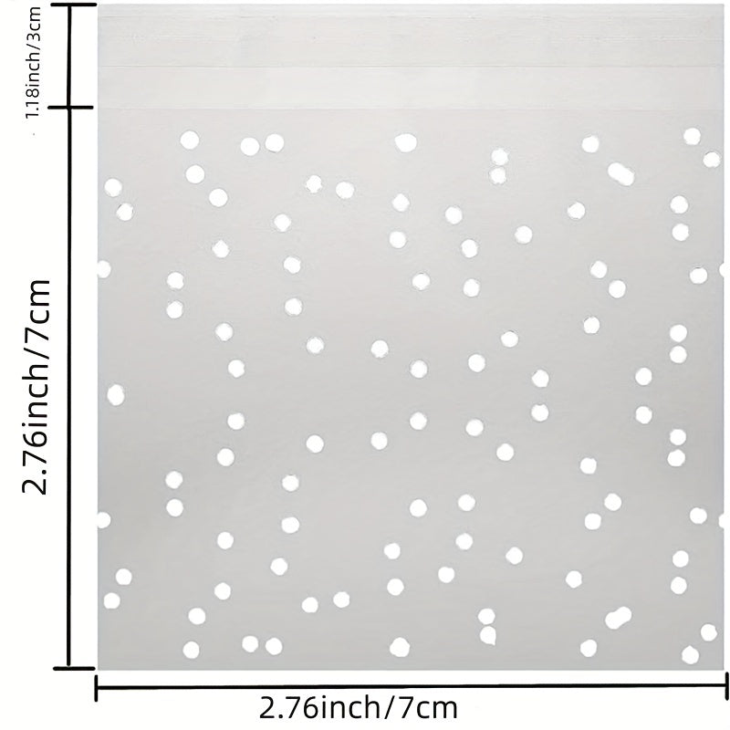 200pcs Self-Adhesive Candy Bag Cellophane Biscuit Bag Dot Transparent Bag