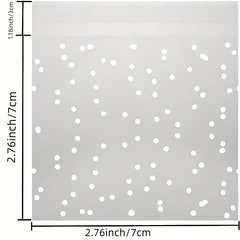 200pcs Self-Adhesive Candy Bag Cellophane Biscuit Bag Dot Transparent Bag
