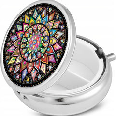 Customizable 3 Compartment Pill Organizer Metal Travel Medicine Case