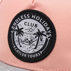 Coconut Tree Patch Baseball Cap Pink Block Snapback Hats