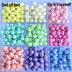 8mm Candy Acrylic Round Beads Pastel for Jewelry Making DIY Crafts