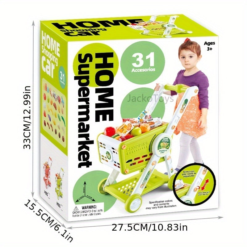 Red Play Shopping Cart Toy for Dolls
