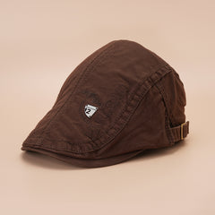 Solid Embroidery Beret Cap Lightweight Unisex Newsboy Hat