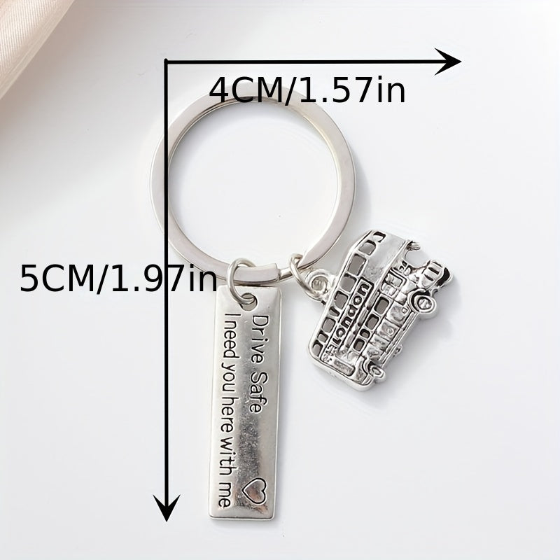 London Bus Keychain Metal Key Ring Purse Bag Car Charm Souvenir Gift
