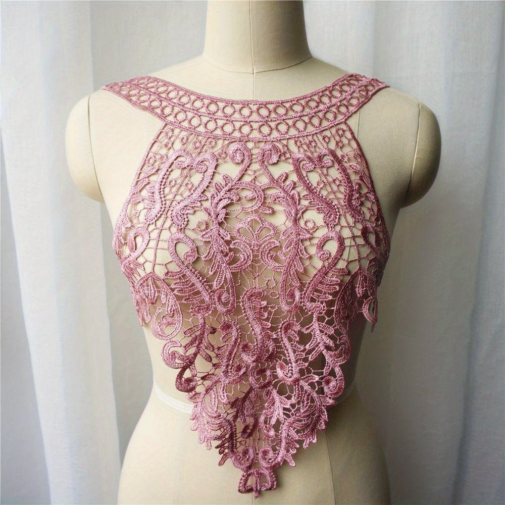 Floral Fabric Collar Embroidered Wedding Gown Appliques Bohemian Style Sew Patch