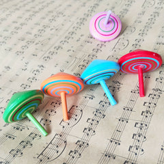 Rainbow Wooden Spinning Top for Stress Relief and Decoration