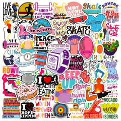 50pcs Weight Loss Exercise Fitness Doodle Waterproof Sticker DIY