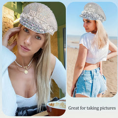 Sparkly Bride Hat Rhinestones Faux Pearl Decor Wedding Hen Do Hat
