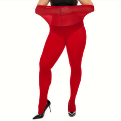  Tummy Control High Waisted Tights Solid Footed Pantyhose