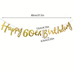 60th Birthday Pull Flag Decoration Background Wall Decoration