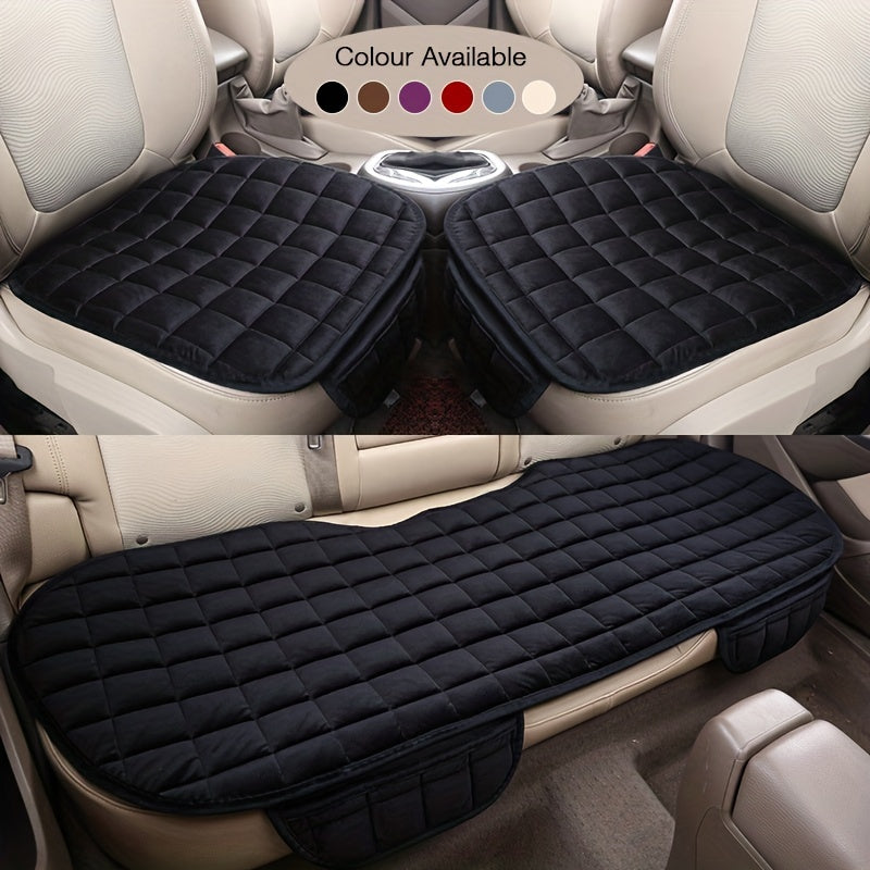 Plush Plaid Car Seat Cushions Set 133x49CM - Car SUV Truck Protection
