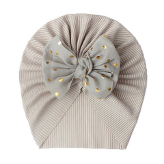 Polka Dot Print Bow Head Wrap Hat for Baby Girls & Boys