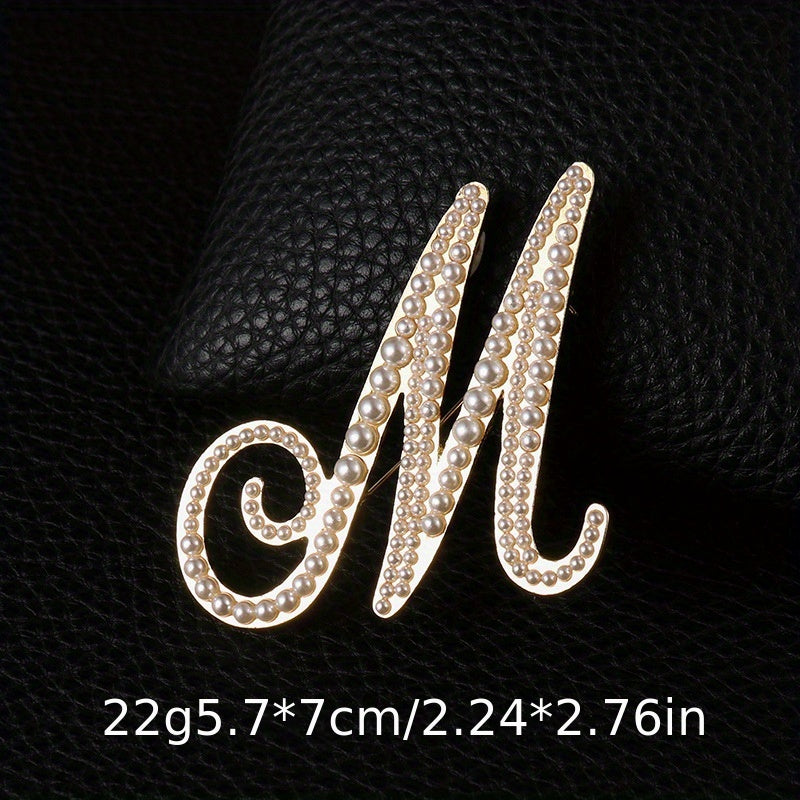 Letter Brooch Alloy Inlaid Diamond Pin Corsage