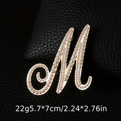 Letter Brooch Alloy Inlaid Diamond Pin Corsage