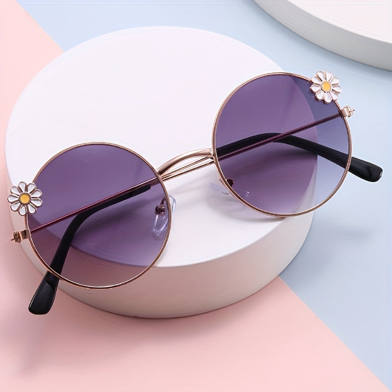 Kids Round Flower Sunglasses for Outings