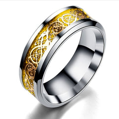Men's Steel Dragon Pattern Ring Retro Niche Men's Ring