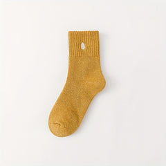 Maple Leaf Embroidery Socks Soft Mid Tube Stockings Women's Hosiery