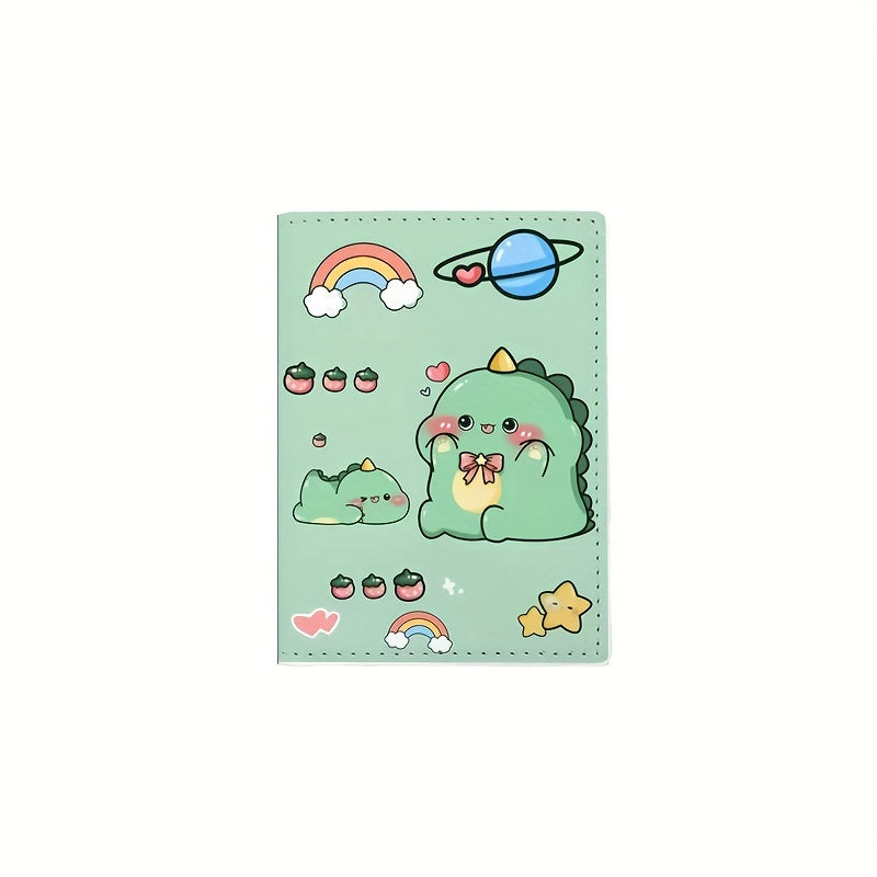 Cartoon Dinosaur Green Passport Protective Cover Waterproof Passport Bag