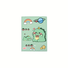 Cartoon Dinosaur Green Passport Protective Cover Waterproof Passport Bag