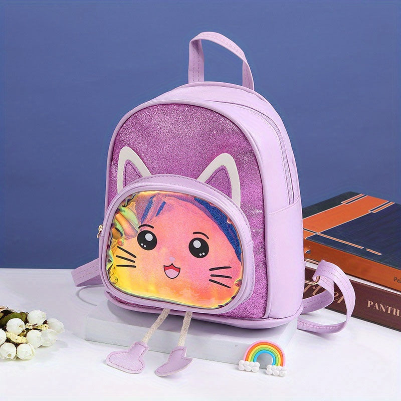 Kids Glitter Kindergarten Backpack Cat Schoolbag