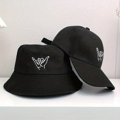2pcs Baseball Cap Bucket Hat Embroidered Pattern Men