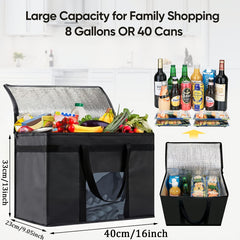 Insulated Grocery Tote Bag Reusable Hot & Cold