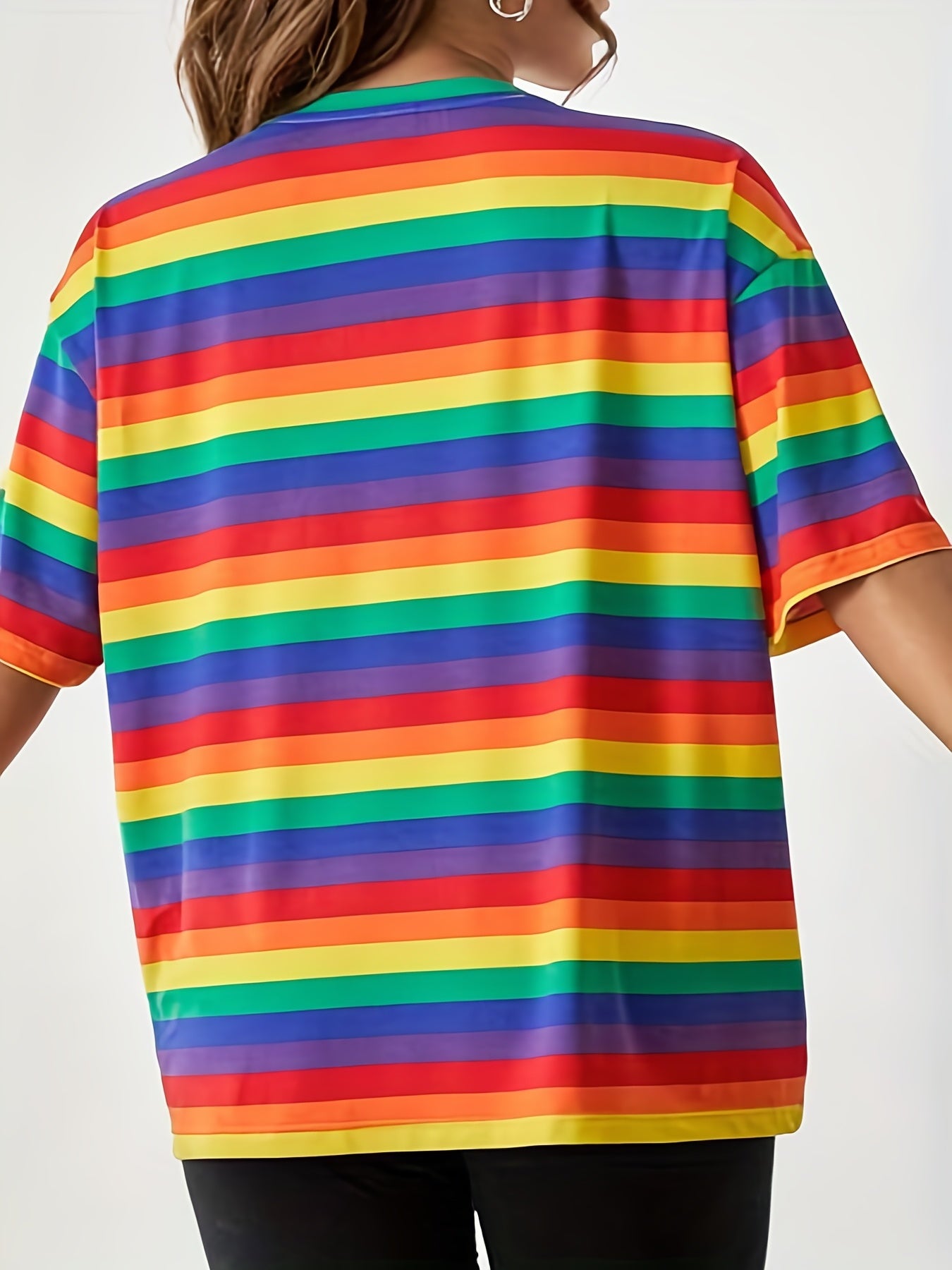  Rainbow Striped Pajama Tee