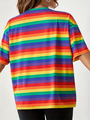  Rainbow Striped Pajama Tee