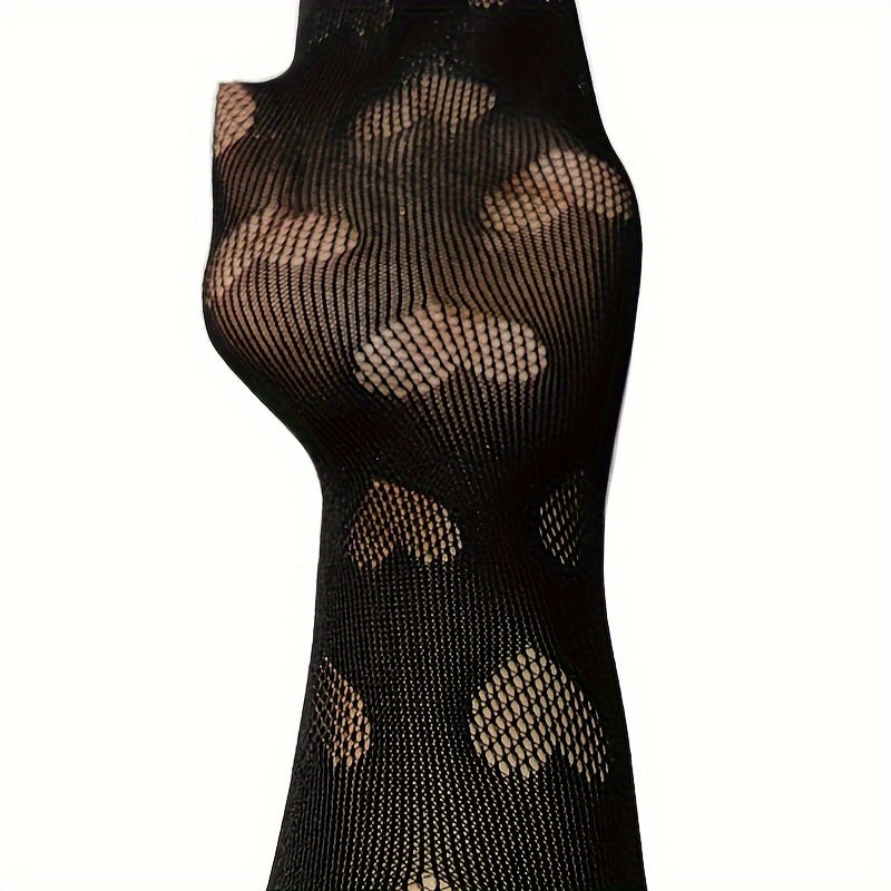 Heart Fishnet Tights High Waist Stockings