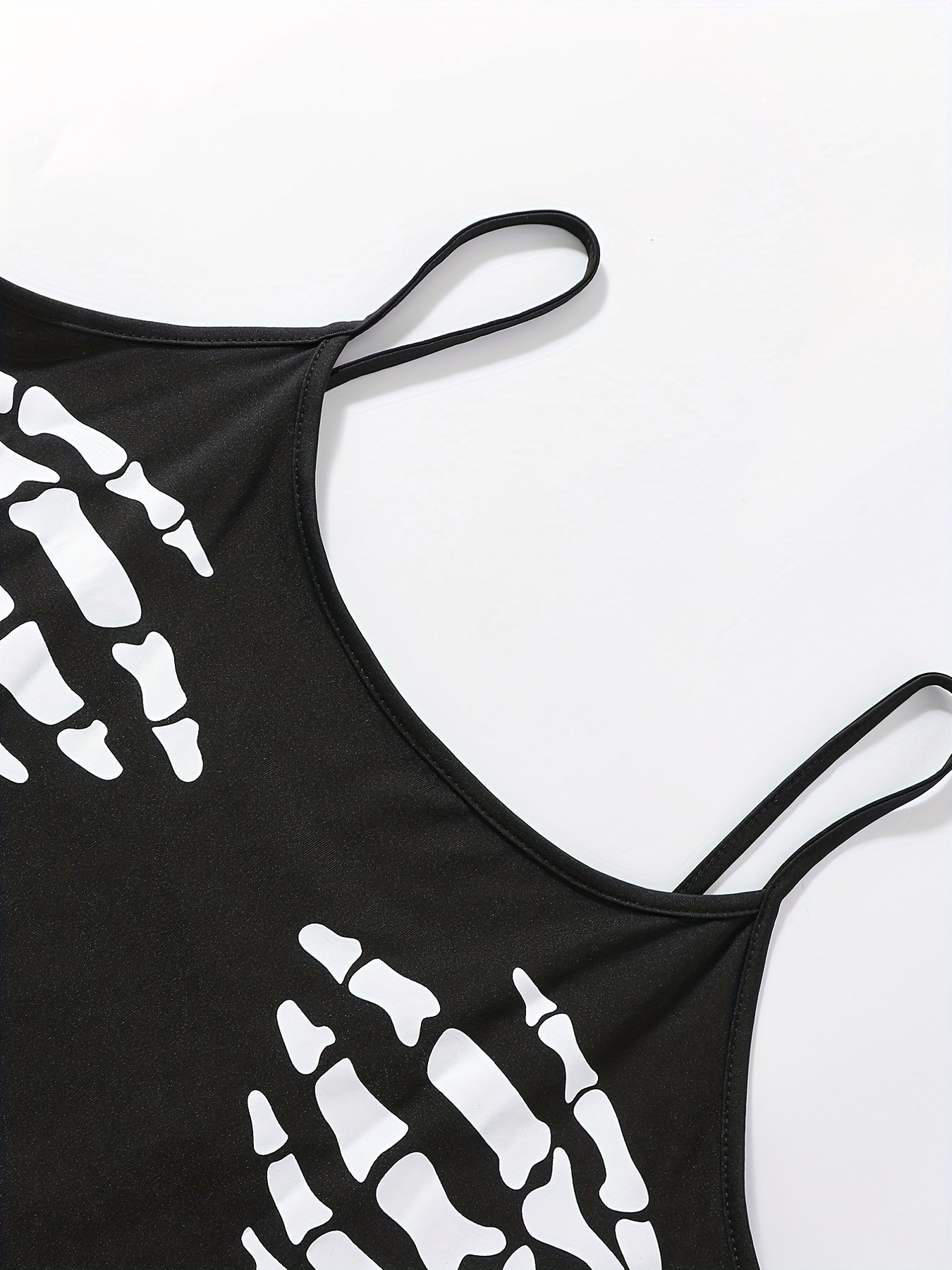  Skeleton Print Gothic Tank Top & Shorts Pajama Set