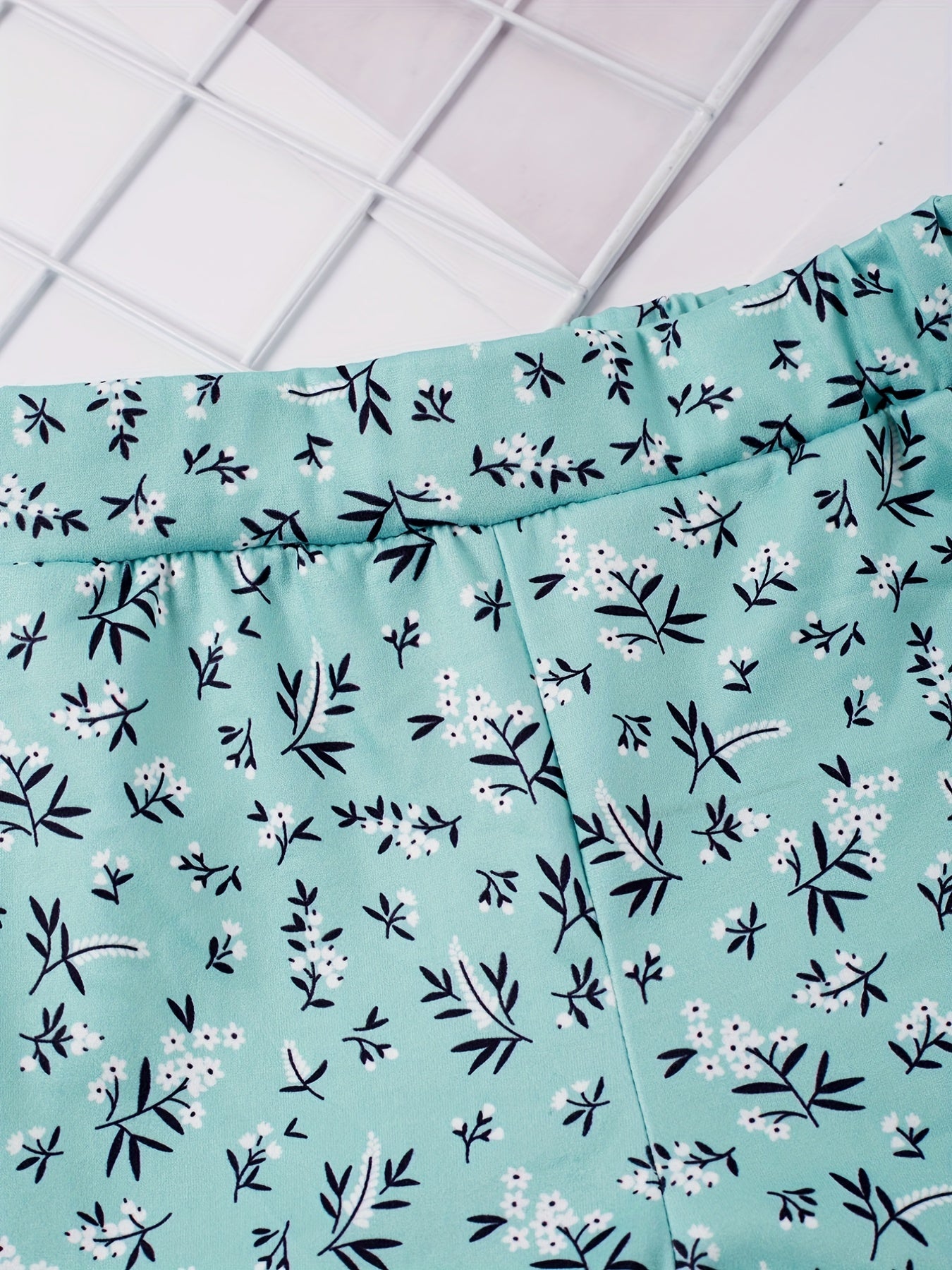 Girls Flower Ruffle Trim Shorts - Kids Summer Clothing