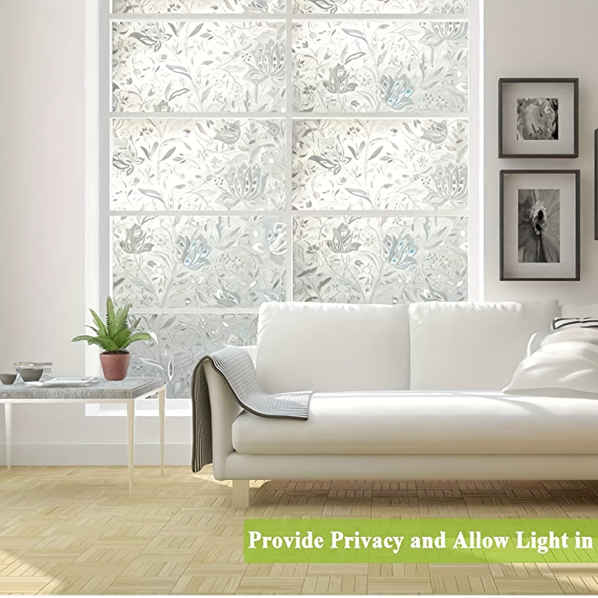 Anti Peep Tulip Glass Window Film Transparent UV Protective Stickers