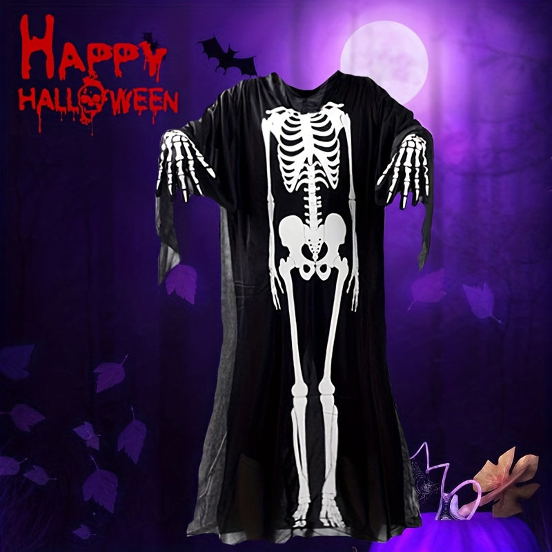 Horror Skeleton Ghost Costume Set with Gloves