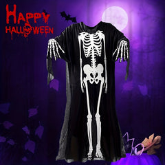 Horror Skeleton Ghost Costume Set with Gloves