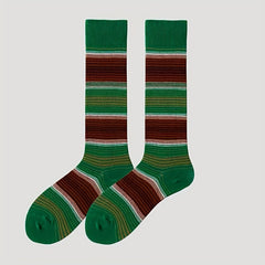 Striped Colorblock Knee-High Socks