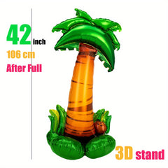 42 Inch Stand Coconut Tree Aluminum Film Balloon Hawaiian Style Decoration